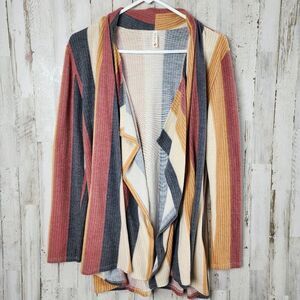 P & Rose Striped Cardigan Sweater Multicolored Size Small